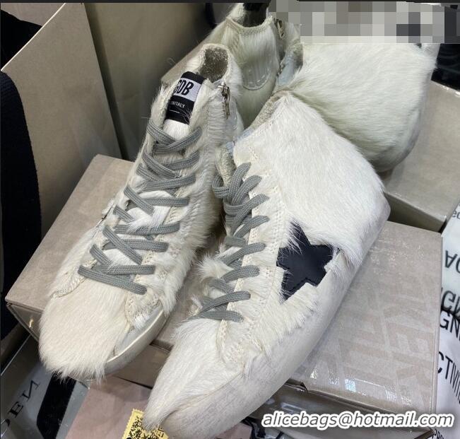 ​Inexpensive Golden Goose Francy High-top Sneakers with Suede G0182 Black Star White 2022