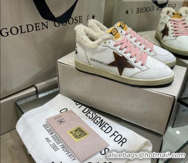 ​Discount Golden Goose Private EDT Sneakers in Leather and Shearling with Suede G0182 Brown Star White 2022