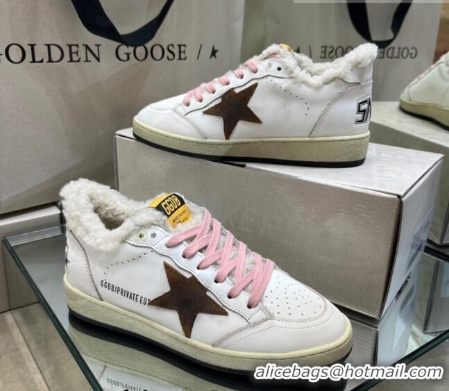 ​Discount Golden Goose Private EDT Sneakers in Leather and Shearling with Suede G0182 Brown Star White 2022