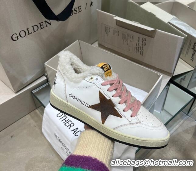 ​Discount Golden Goose Private EDT Sneakers in Leather and Shearling with Suede G0182 Brown Star White 2022