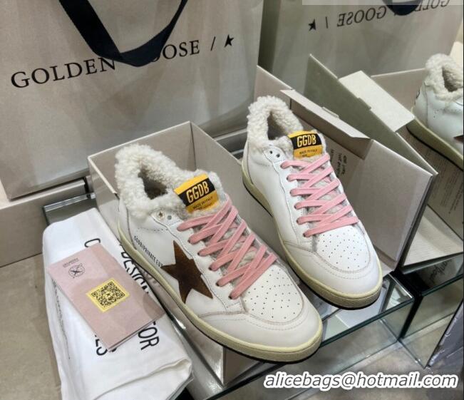 ​Discount Golden Goose Private EDT Sneakers in Leather and Shearling with Suede G0182 Brown Star White 2022