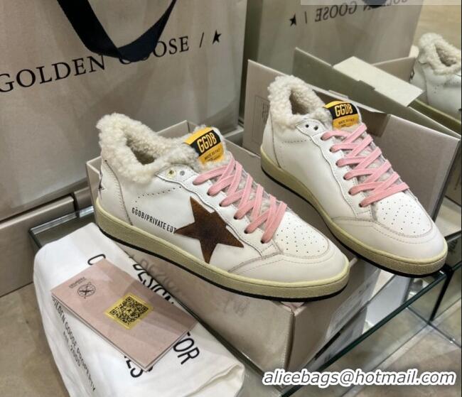 ​Discount Golden Goose Private EDT Sneakers in Leather and Shearling with Suede G0182 Brown Star White 2022