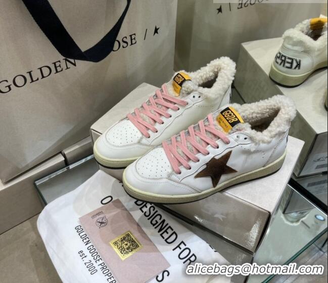 ​Discount Golden Goose Private EDT Sneakers in Leather and Shearling with Suede G0182 Brown Star White 2022