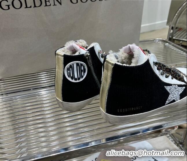 Inexpensive Golden Goose Francy High-top Sneakers in Suede and Leather with Glitter G0185 Silver Star White/Black 2022