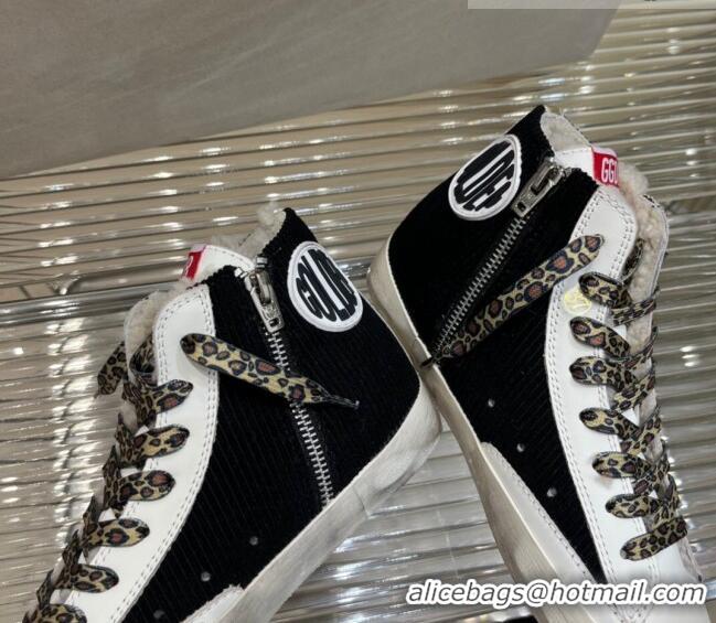 Inexpensive Golden Goose Francy High-top Sneakers in Suede and Leather with Glitter G0185 Silver Star White/Black 2022