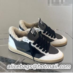 Top Quality Golden Goose Ball Star Sneakers in Calfskin and Shearling with G10187 Red Star Black 2022