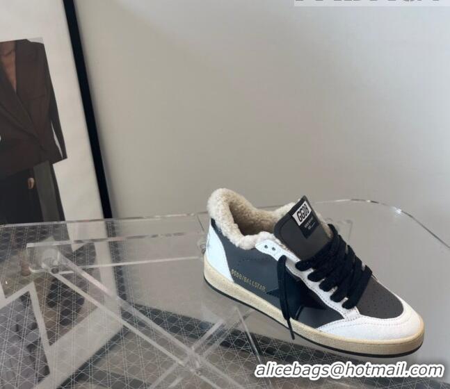 Top Quality Golden Goose Ball Star Sneakers in Calfskin and Shearling with G10187 Red Star Black 2022