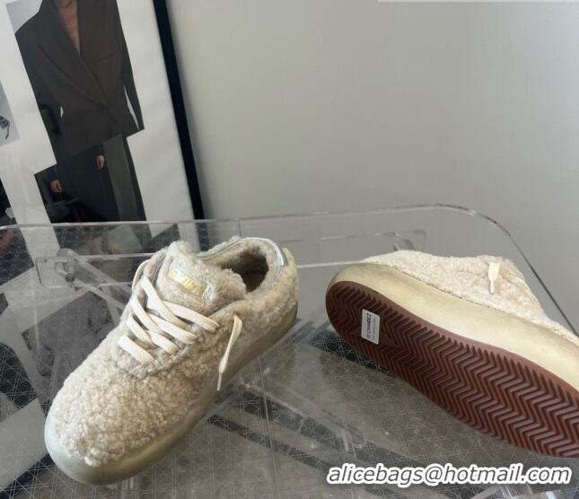 ​Cheapest Golden Goose Space-Star Shearling Sneakers with C0190 White Star Beige 2022