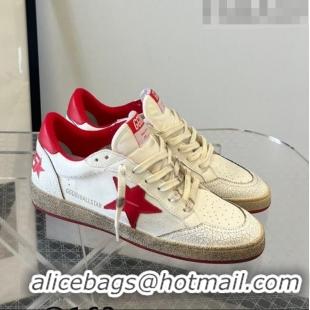 ​Inexpensive Golden Goose GGDB Ball Star Calfskin Sneaker 0208 White/Red 2023