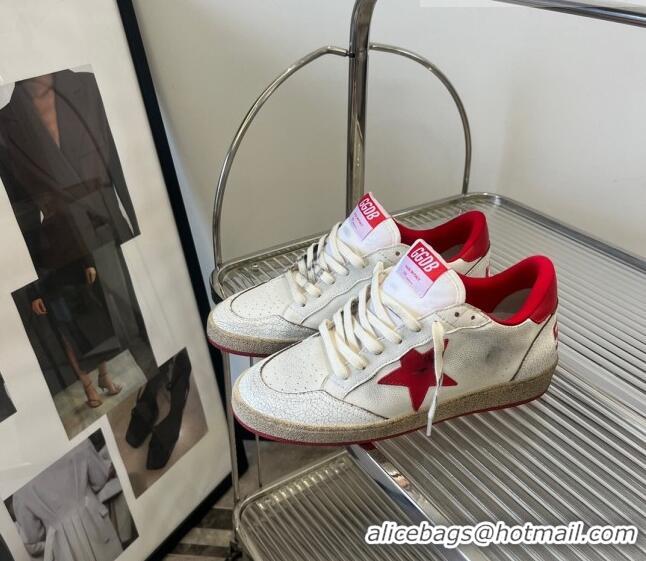 ​Inexpensive Golden Goose GGDB Ball Star Calfskin Sneaker 0208 White/Red 2023