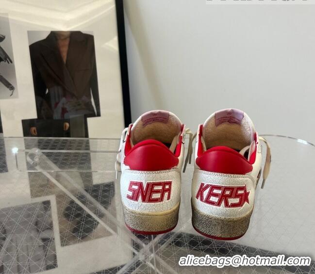 ​Inexpensive Golden Goose GGDB Ball Star Calfskin Sneaker 0208 White/Red 2023