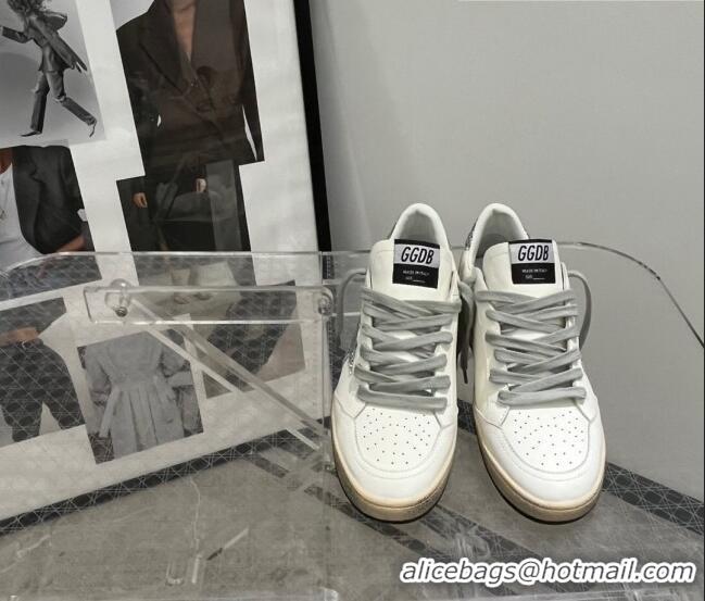 Top Quality Golden Goose GGDB Ball Star Calfskin Sneaker with 0812 Silver Glitter White 2023