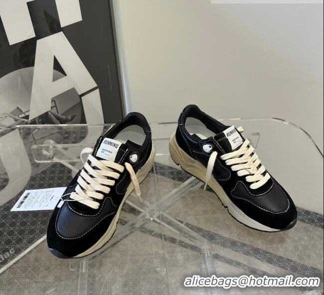 ​Traditional Specials Golden Goose Running Sole Sneakers in 9048 black nappa and suede with white star 2023