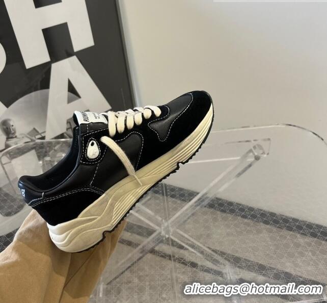 ​Traditional Specials Golden Goose Running Sole Sneakers in 9048 black nappa and suede with white star 2023