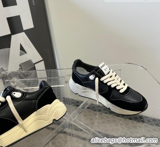 ​Traditional Specials Golden Goose Running Sole Sneakers in 9048 black nappa and suede with white star 2023