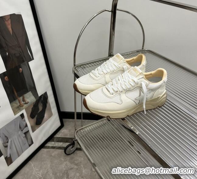 Top Quality Golden Goose Running Sole Sneakers in optical-white mesh and nappa leather with white leather star 1022 2023