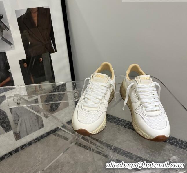 Top Quality Golden Goose Running Sole Sneakers in optical-white mesh and nappa leather with white leather star 1022 2023