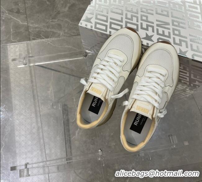 Top Quality Golden Goose Running Sole Sneakers in optical-white mesh and nappa leather with white leather star 1022 2023