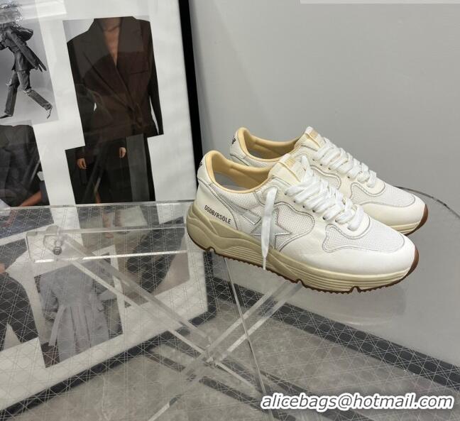 Top Quality Golden Goose Running Sole Sneakers in optical-white mesh and nappa leather with white leather star 1022 2023