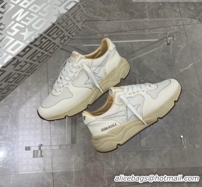 Top Quality Golden Goose Running Sole Sneakers in optical-white mesh and nappa leather with white leather star 1022 2023