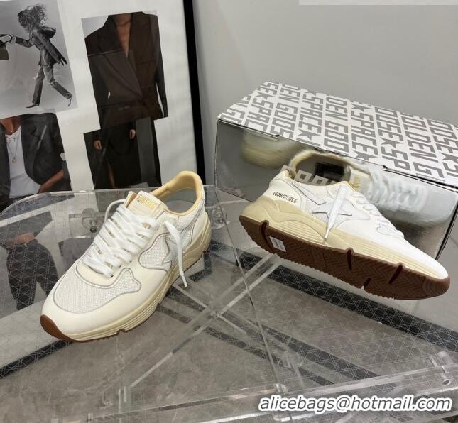 Top Quality Golden Goose Running Sole Sneakers in optical-white mesh and nappa leather with white leather star 1022 2023