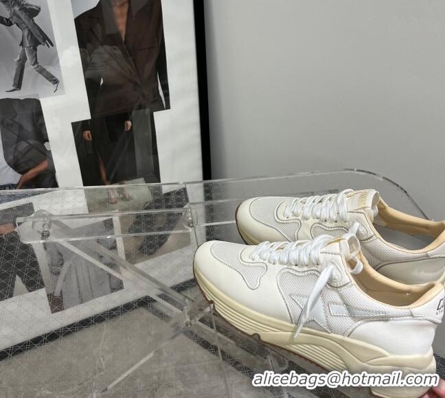 Top Quality Golden Goose Running Sole Sneakers in optical-white mesh and nappa leather with white leather star 1022 2023