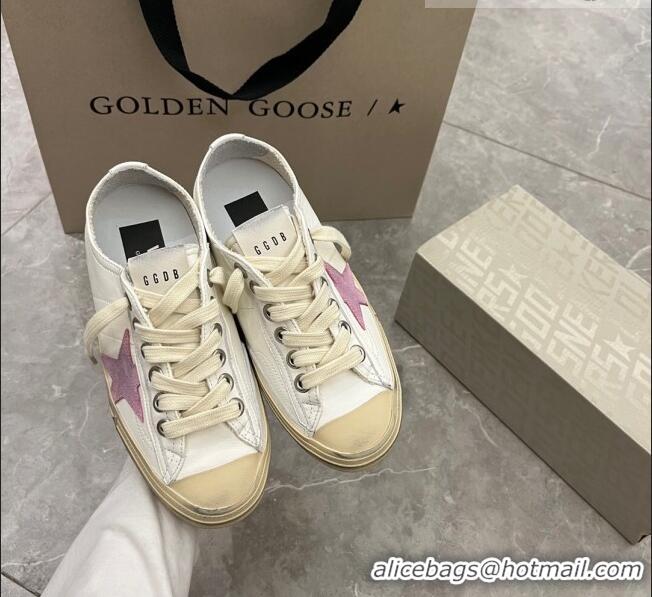 ​Good Product Golden Goose V-Star 2 Sneakers in beige nappa leather with old-rose suede star 0109 2023