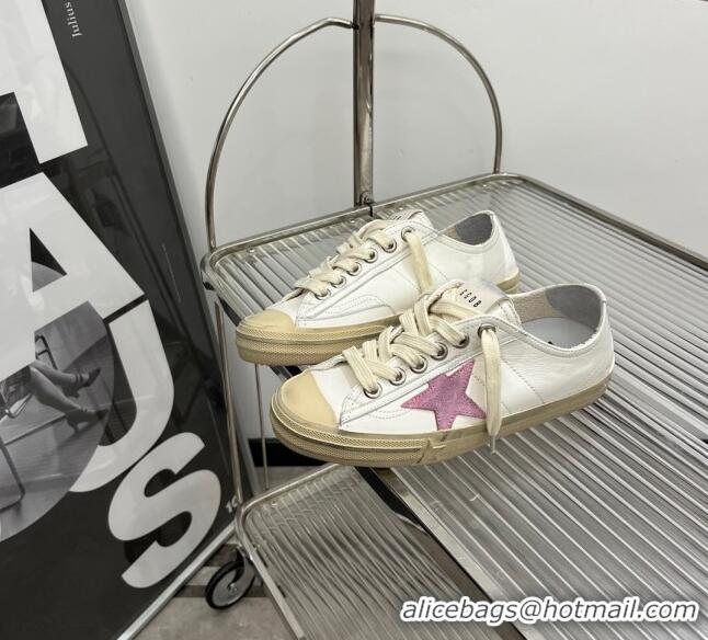 ​Good Product Golden Goose V-Star 2 Sneakers in beige nappa leather with old-rose suede star 0109 2023