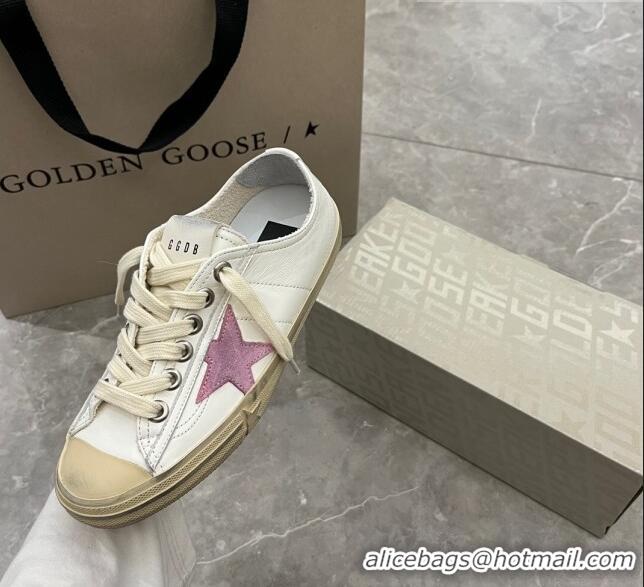 ​Good Product Golden Goose V-Star 2 Sneakers in beige nappa leather with old-rose suede star 0109 2023