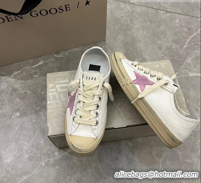 ​Good Product Golden Goose V-Star 2 Sneakers in beige nappa leather with old-rose suede star 0109 2023