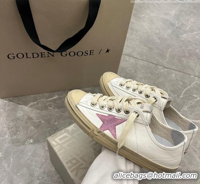 ​Good Product Golden Goose V-Star 2 Sneakers in beige nappa leather with old-rose suede star 0109 2023