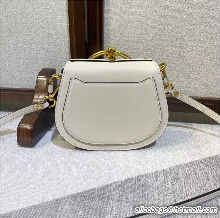 Luxury Cheap Chloe Nile Bracelet Minaudiere Original Leather 6011 White