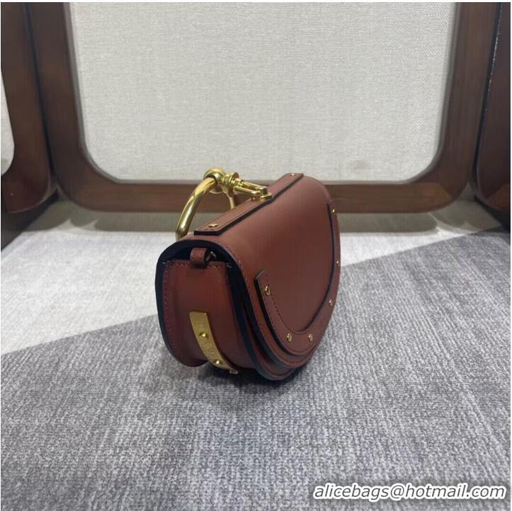 Good Quality Chloe Nile Bracelet Minaudiere Original Leather 6020 Brown