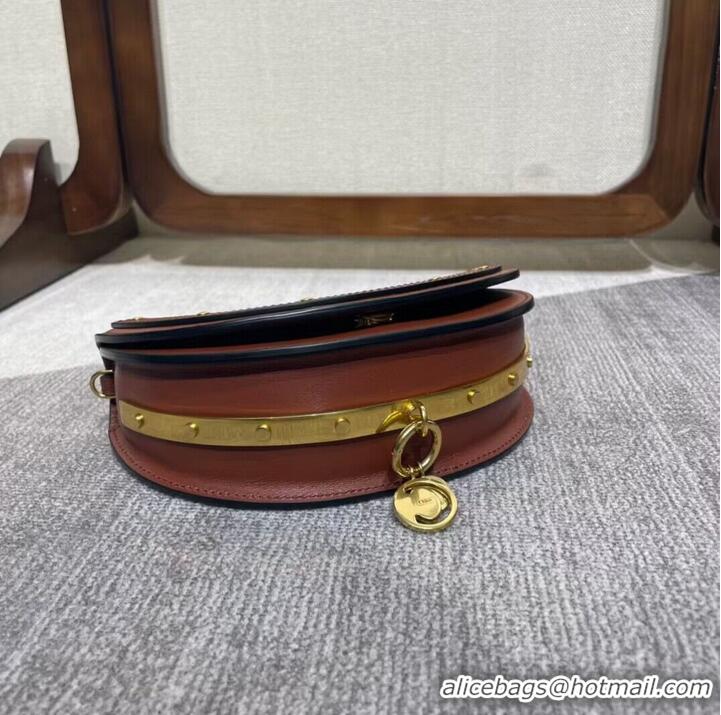 Good Quality Chloe Nile Bracelet Minaudiere Original Leather 6020 Brown