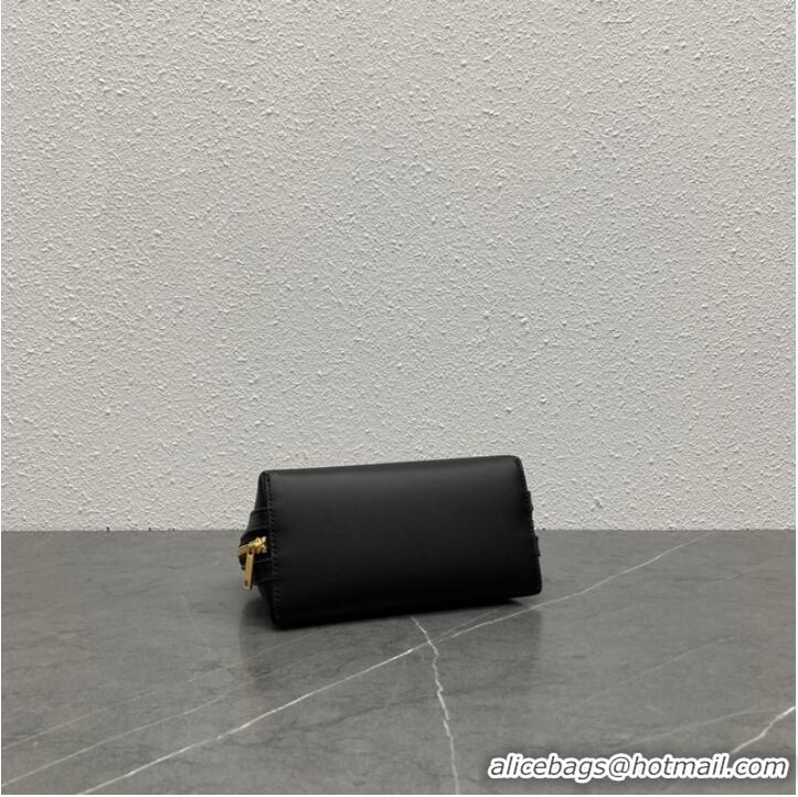 Famous Brand Celine CLUTCH WITH CHAIN IN TRIOMPHE LAMBSKIN 100382 black