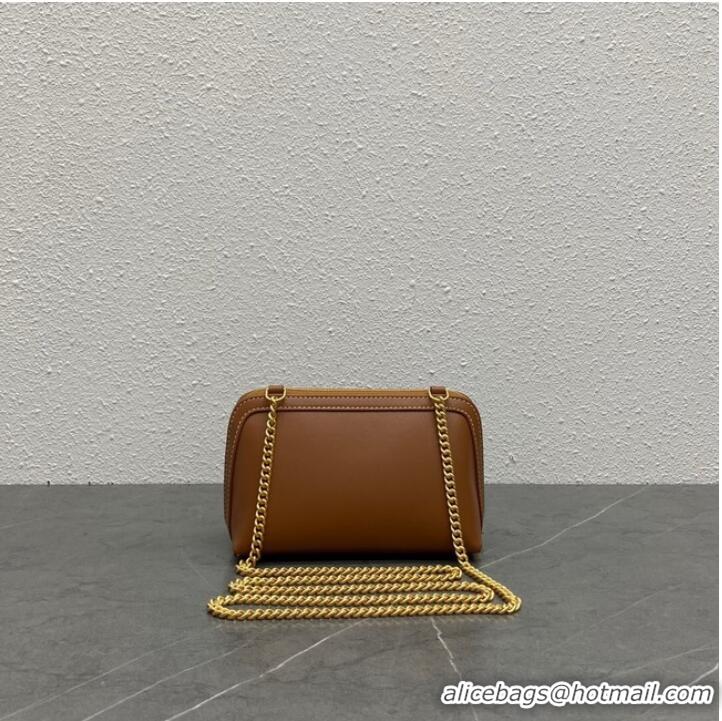 Promotional Celine CLUTCH WITH CHAIN IN TRIOMPHE LAMBSKIN 100382 TAN