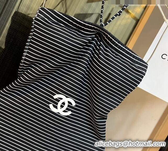 Super Quality Chanel Striped Swimwear 0510 White/Black 2023