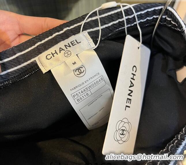 Super Quality Chanel Striped Swimwear 0510 White/Black 2023