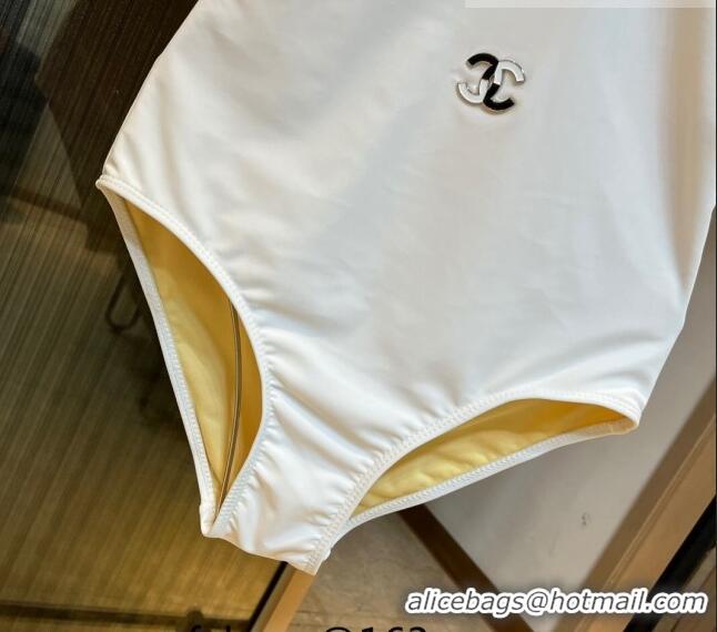 Buy Fashionable Chanel Swimwear 0510 White/Yellow 2023