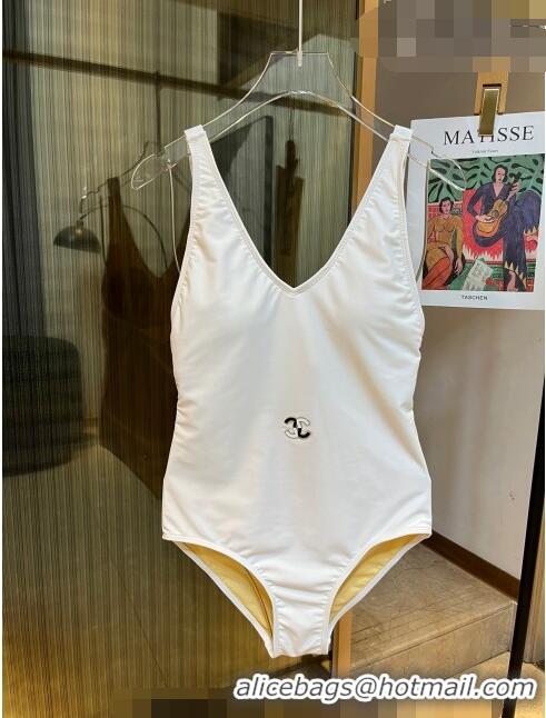 Buy Fashionable Chanel Swimwear 0510 White/Yellow 2023