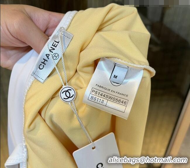 Buy Fashionable Chanel Swimwear 0510 White/Yellow 2023