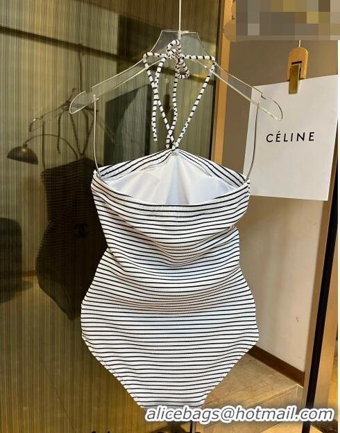 ​Super Quality Chanel Striped Swimwear 0510 White/Black 2023