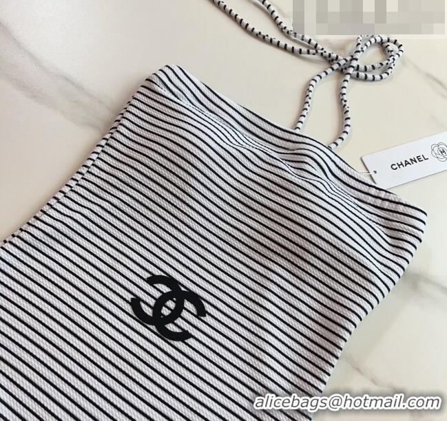 ​Super Quality Chanel Striped Swimwear 0510 White/Black 2023