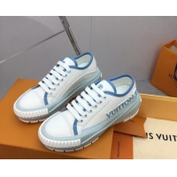 Best Price Louis Vuitton Lv Squad Low-top Sneakers in Printed Canvas Blue 022888