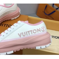 Good Quality Louis Vuitton Lv Squad Low-top Sneakers in Printed Canvas Pink 022889