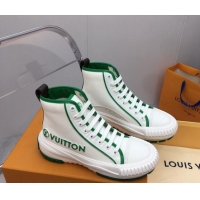 Classic Hot Louis Vuitton Lv Squad High-top Sneakers in Printed Canvas Green 022890