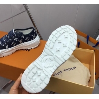 Discount Louis Vuitton Lv Squad Low-top Sneakers in Navy Blue Monogram Denim 022896