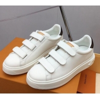 Best Price Louis Vuitton Time Out Sneaker in Calf Leather with Velcro Straps White/Monogram Canvas 022897