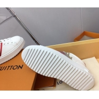 Classic Hot Louis Vuitton Time Out Sneaker in Calf Leather with LV Web White/Pink 022899