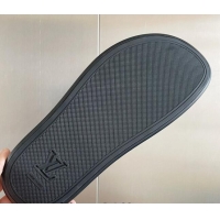 Unique Style Louis Vuitton LV Trainer Flat Slide Sandals in Black Damier Leather 0228101